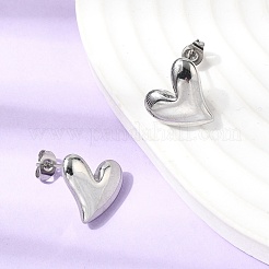 304 Stainless Steel Heart Pendant Necklaces & Bracelets & Stud Earrings Sets&nbsp;SJEW-P008-01P