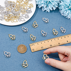 40Pcs 2 Colors Zinc Alloy Rhinestone Pendants&nbsp;FIND-FH0010-65