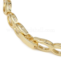 Cubic Zirconia Oval Link Chain Bracelet&nbsp;BJEW-Z069-01G-03