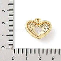 5Pcs Brass Micro Pave Clear Cubic Zirconia Pendants&nbsp;KK-B141-05G-02