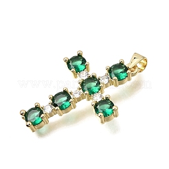 Brass Pave Cubic Zirconia Pendants&nbsp;CU-CBAE7DF-11G-B