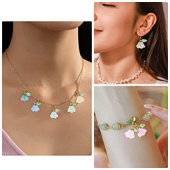 72Pcs 12 Colors Glass & Acylic Flower Pendants&nbsp;PALLOY-TAC0259