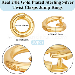 10Pcs 925 Sterling Silver Locking Jump Ring&nbsp;STER-BBC0008-69D-G