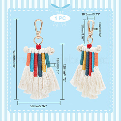 Boho Tassel Key Charm&nbsp;KEYC-WH0004-59G