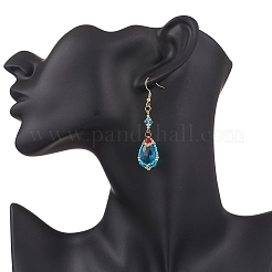 Handmade Glass Seed Beads Teardrop Dangle Earrings&nbsp;EJEW-MZ00576-03