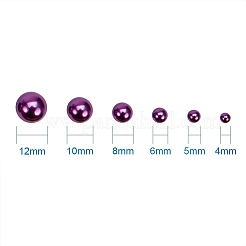Medium Orchid Imitation Pearl Beads Assorted Mixed Sizes 4-12mm Flat Back Pearl Cabochons&nbsp;SACR-PH0001-47