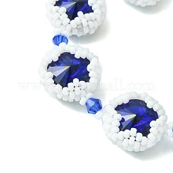 MIYUKI Glass Seed & Lampwork & Rhinestone Braided Star Link Chain Bracelets&nbsp;BJEW-MZ00038-01