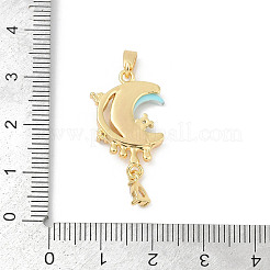 Brass Micro Pave Clear Cubic Zirconia Pendants&nbsp;KK-R213-05G