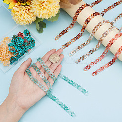 6 Strands 6 Colors Acrylic Curb Chains&nbsp;SACR-PH0002-12