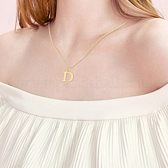 1pc 304 Stainless Steel Letter Pendant Necklaces&nbsp;NJEW-LP0001-38D-G