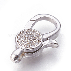 Brass Micro Pave Cubic Zirconia Lobster Claw Clasps&nbsp;KK-O106-28