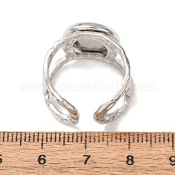 Hammered 304 Stainless Steel Cuff Ring Components&nbsp;SA-CBAC0DF-02C-P