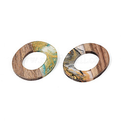 Opaque Resin & Walnut Wood Pendants&nbsp;RESI-T060-55M