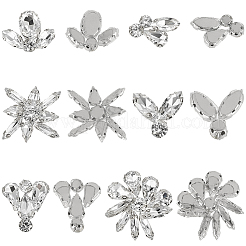 12Pcs 6 Styles Alloy Glass Cabochons&nbsp;DIY-GF0013-78