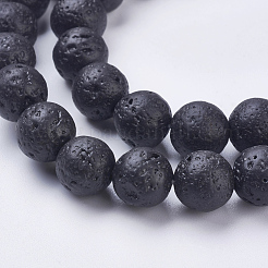 Natural Lava Rock Beads Strands&nbsp;G-J346-37-10mm