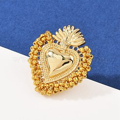 Brass Adjustable Cuff Rings&nbsp;RJEW-P157-03G