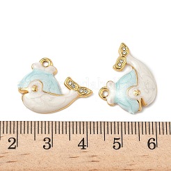 304 Stainless Steel Rhinestone Whale Pendants&nbsp;STAS-U057-02A-G