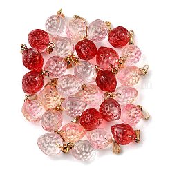 30Pcs 3 Colors Two Tone Transparent Spray Painted Glass Pendants&nbsp;GLAA-FP0001-27