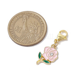 Valentine's Day Rose Alloy Enamel Pendant Decorations&nbsp;HJEW-JM02831-01