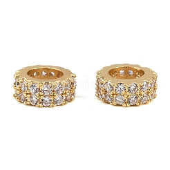 Brass Micro Pave Cubic Zirconia European Beads&nbsp;ZIRC-D026-07G