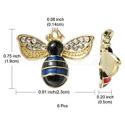 6Pcs Rack Plating Alloy Enamel Pendants&nbsp;ENAM-YW0002-63