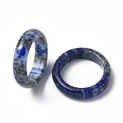 Natural Lapis Lazuli Plain Band Ring&nbsp;RJEW-P044-01B-01