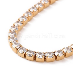 304 Stainless Steel Rhinestone Strass Chain Bracelets&nbsp;STAS-B021-14G