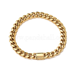 304 Stainless Steel Curb Chain Bracelets for Unisex&nbsp;BJEW-K283-02A-G
