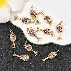 SHEGRACE Brass Micro Pave Cubic Zirconia Pendants&nbsp;XGRQ2C348-406G