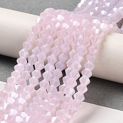 Imitation Jade Electroplate Glass Beads Strands&nbsp;GLAA-F029-J4mm-C02