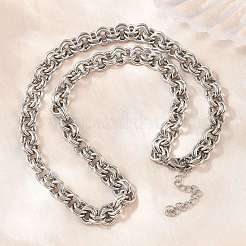 7MM 304 Stainless Steel Double Link Chain Necklaces for Women&nbsp;SA-H001-24P