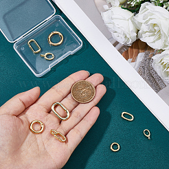 9Pcs 9 Styles Brass Spring Gate Rings&nbsp;KK-SC0008-21
