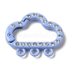 Spray Painted Alloy Rhinestone Spring Gate Ring&nbsp;PALLOY-P292-05