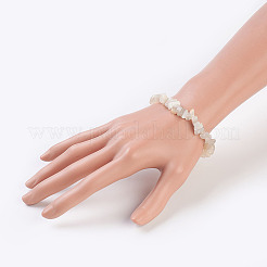 Natural White Moonstone Stretch Bracelets&nbsp;BJEW-JB03681-09