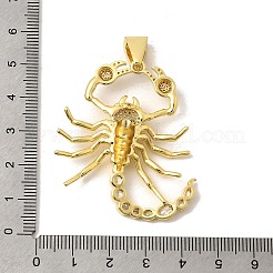 Brass Micro Pave Clear Cubic Zirconia Pendants&nbsp;KK-A296-25G