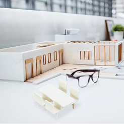 6 Sets 3 Style Mini Plastic Chairs and Table Miniature Display Decorations&nbsp;AJEW-OC0004-12