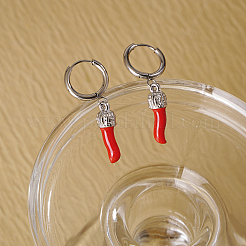 Geometric Red Chili Earrings for Women Stainless Steel Casual Party Jewelry&nbsp;SO5470-2