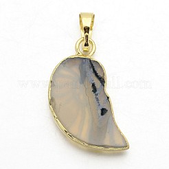 Natural Agate Crystal Electroplate Conch Pendants&nbsp;G-F168-14