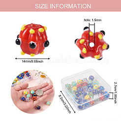 40Pcs 8 Colors Handmade Lampwork Beads&nbsp;LAMP-CD0001-16