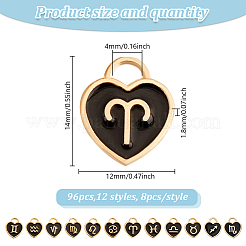 96Pcs 12 Styles Alloy Enamel Pendants&nbsp;FIND-GO0003-38B