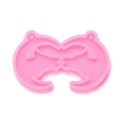 Moon with Wolf Head Pendant Silhouette Silicone Molds&nbsp;DIY-M034-16