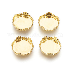 Brass Lace Edge Bezel Cups&nbsp;KK-F762-05G