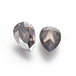 Electroplated Cubic Zirconia Pointed Back Cabochons&nbsp;ZIRC-I024-7x10-04