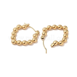 Bubble Rhombus 201 Stainless Steel Half Hoop Earrings for Women&nbsp;EJEW-G385-07G