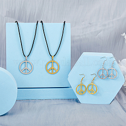 Peace Sign Jewelry Set&nbsp;SJEW-FI0001-23