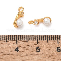 Brass Micro Pave Cubic Zirconia Charms&nbsp;KK-D113-01G