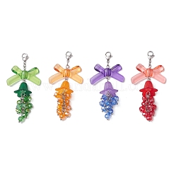 4Pcs Glass & Arcylic Pendant Decorations&nbsp;HJEW-TA00433