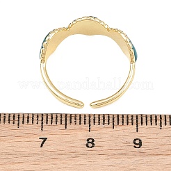 Brass Enamel Cuff Open Rings&nbsp;KK-CBA960E-16G