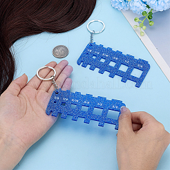 2Pcs Acrylic Ruler and 2Pcs Iron Split Key Rings&nbsp;AJEW-PH0007-94A