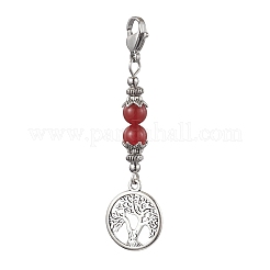 Alloy Flat Round with Tree of Life Pendant Decoration&nbsp;HJEW-JM02021